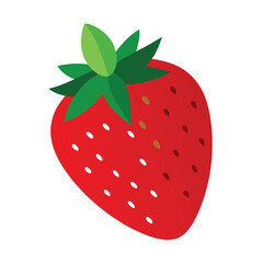 Obraz premium A fresh, red strawberry vector illustration, a sweet and juicy berry isolated on a white background