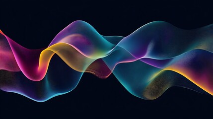 Abstract Colorful Wave Digital Painting. AI Generated