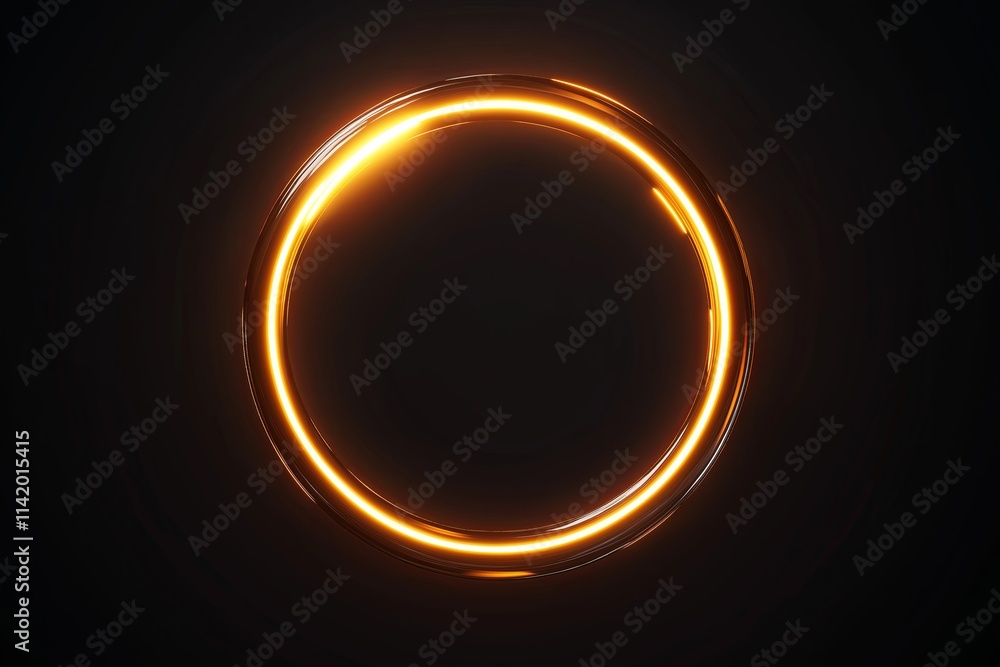 Poster a minimalist interpretation of a solar eclipse with a glowing orange ring