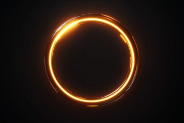 A minimalist interpretation of a solar eclipse with a glowing orange ring