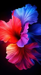   A vivid flower against a dark background