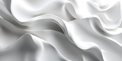 Fototapeta premium Abstract white fabric folds, smooth waves, elegant drapery, soft texture.