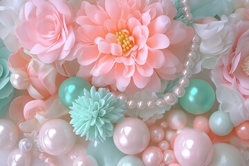 A gradient of soft pastel tones transitioning from blush pink to light turquoise.