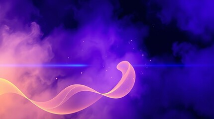 Abstract cosmic art featuring a vibrant pink and purple nebula with a glowing, flowing ribbon of light. The image evokes feelings of wonder and serenity, with subtle sparkles.