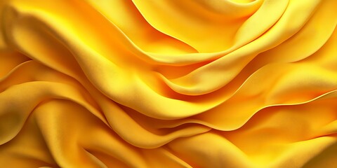 Obraz premium Abstract yellow fabric texture with soft, flowing folds and waves.