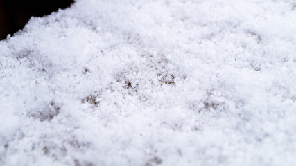 Fresh white snow close-up