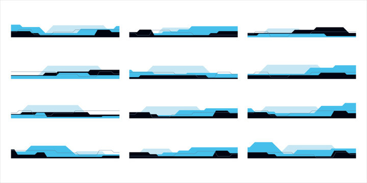 Futuristic Tech Footer Modern Illustration