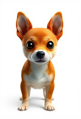 Obraz premium Montessori Flashcards Clipart Kawaii Basenji Dog Clipart isolated on a white background. Suitable for animal flashcard, alphabet flashcards