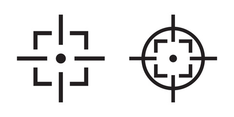 Obraz premium Gun sight crosshairs. Vector crosshair set. Isolated symbol. Target icon with the shadow isolated on a white background, vector illustration for web design . 
