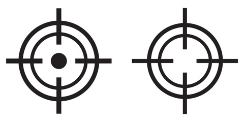 Gun sight crosshairs. Vector crosshair set. Isolated symbol. Target icon with the shadow isolated on a white background, vector illustration for web design . 