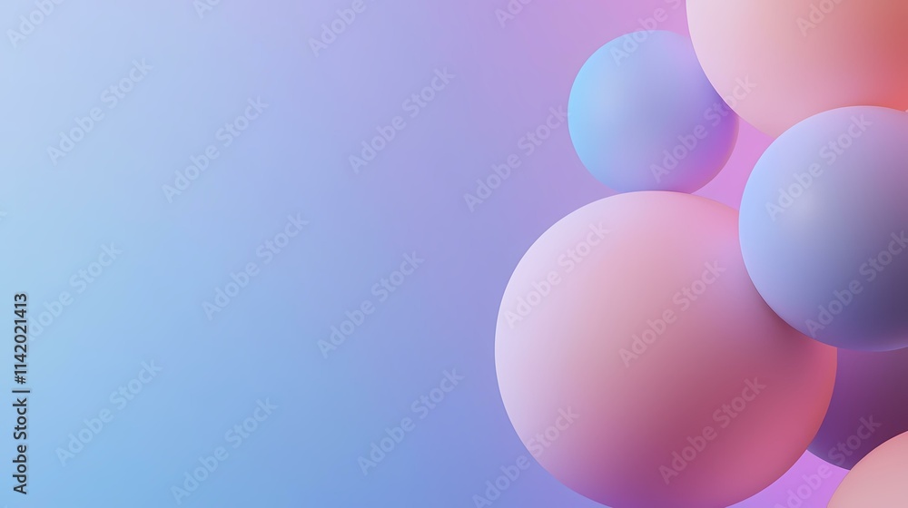Poster the image contains several pastel-colored spheres overlapping each other against a blurred gradient 