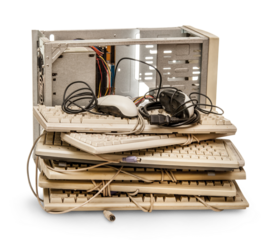 Old computer hardware and keyboards