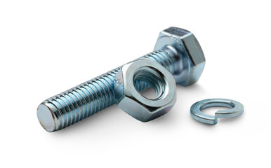 Screw bolt isolated on white