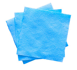 Blue napkins isolated on white