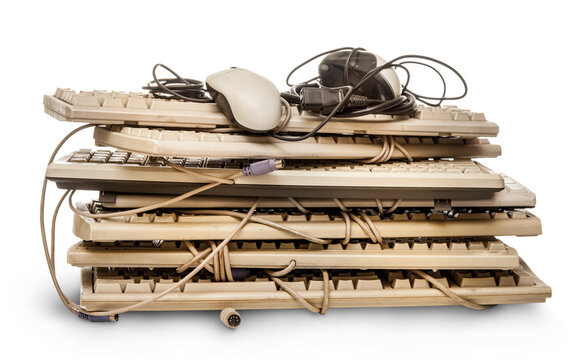 Old computer hardware and keyboards