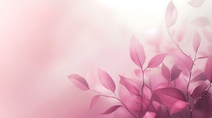 Fototapeta premium Delicate Pink Leaves Softly Illuminated Background
