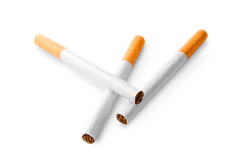 Cigarettes isolated on the white background.