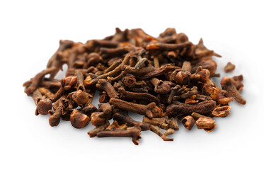 Cloves seeds isolated on white