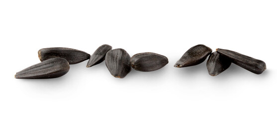 Sunflower seeds isolated on white