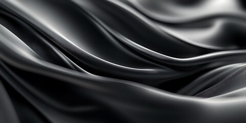 Obraz premium Abstract dark grey fabric folds, elegant, luxurious textile background.