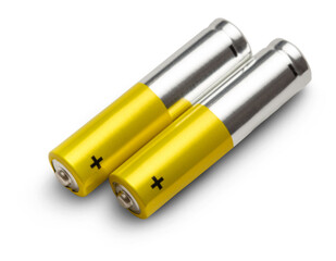 Two batteries isolated on white