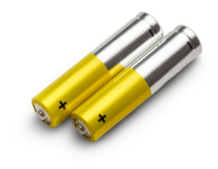 Two batteries isolated on white