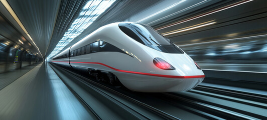 Streamlined design of a high-speed subway dynamic urban transit digital art