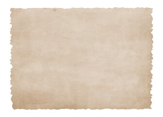 Fototapeta premium Vintage old paper sheet with torn ripped jagged edges. Antique worn parchment background texture 