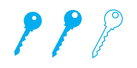 Key icon set. Key vector icon. Key symbol. Key icon page symbol for your web site design Key icon logo, app, UI. Key icon Vector illustration