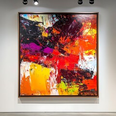 Vibrant Abstract Painting with Bold Colors and Dynamic Brushstrokes