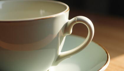 Delicate Porcelain Tea Cup with Golden Trim