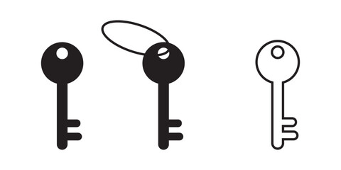 Key icon set. Key vector icon. Key symbol illustration.