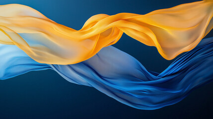 Abstract silk-like design with flowing fabric