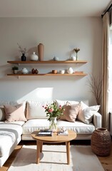 Modern living room design featuring a spacious layout and natural light 