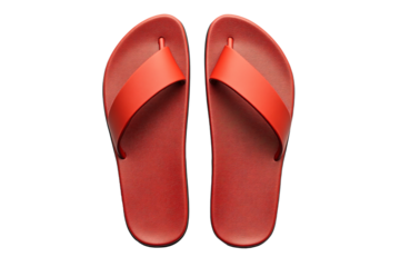 a pair of red sandals