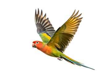 Love bird flying in air isolated on transparent background
