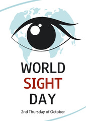Fototapeta premium World Sight Day. The second Thursday of October. Medical banner, poster, flyer, presentation.