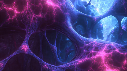 Cosmic Web: A mesmerizing abstract background of swirling pink and blue energy, reminiscent of a cosmic network. The intricate patterns create a sense of depth and mystery.