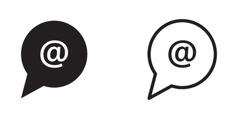 icon mention friend using line style. Mentions Icon Vector Illustration. Mention icon in trendy outline style isolated on white background. Mentions Icon Vector Illustration Eps10.