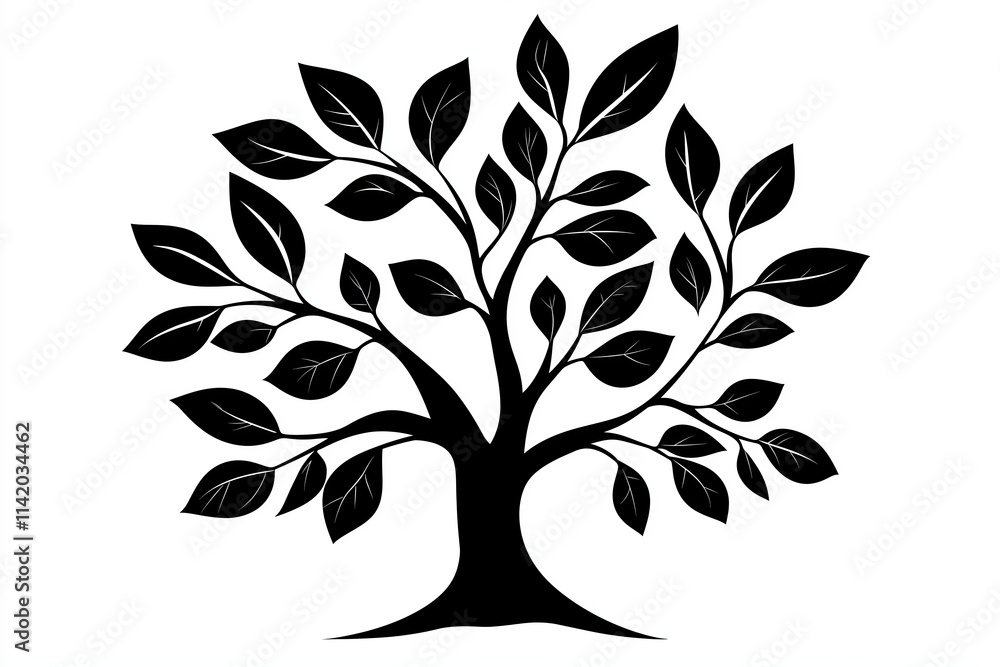 Poster a black-and-white minimalist line drawing of a leafless tree.