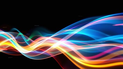 Abstract Futuristic Neon Light Waves and Digital Network Backgrounds