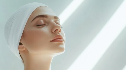 Fototapeta premium Serene Woman Experiencing Rejuvenation and Calmness