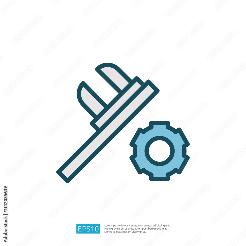 Poster this image features a caliper and a gear, symbolizing precision measurement and mechanical engineeri