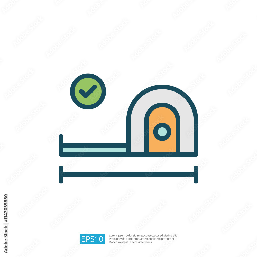 Poster a simple illustration of a snail with a checkmark, symbolizing progress or completion.