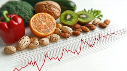 Healthy Food Trends Featuring Fresh Fruits Nuts And Vegetables In Vibrant Colors