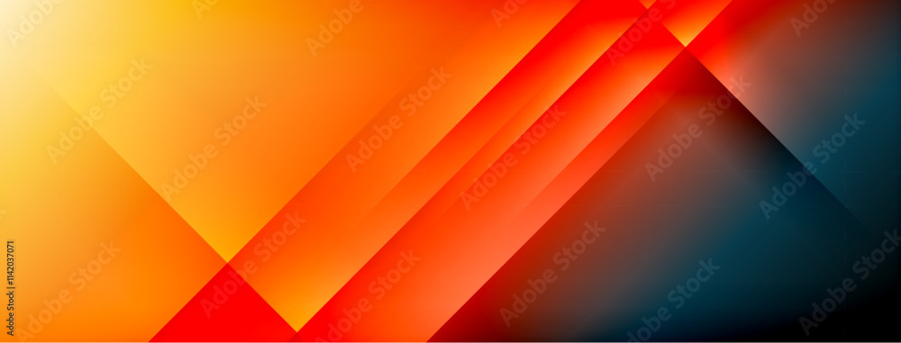 Poster dynamic shadow lines with gradient colors geometric background