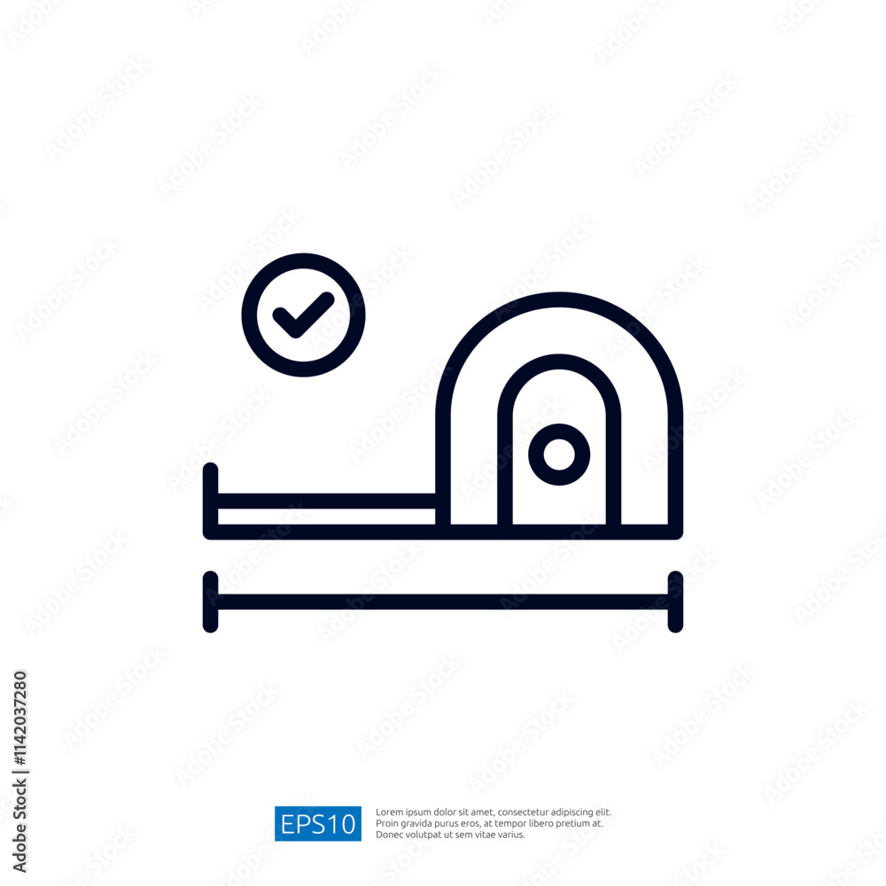 Poster the image depicts a simple line drawing of a tape measure with a checkmark, symbolizing measurement 