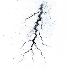 A lightning bolt crackling with energy, pulsing against a white backdrop