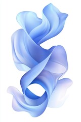 Abstract swirling blue ribbons in smooth gradients create a serene and elegant composition.