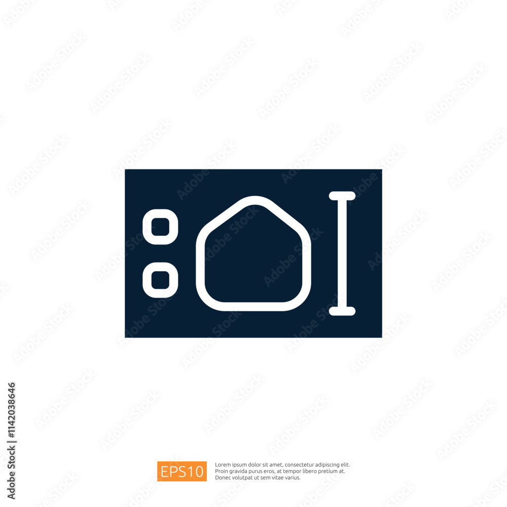 Poster this image features a simple graphic representation of a container with a lid and two circular eleme